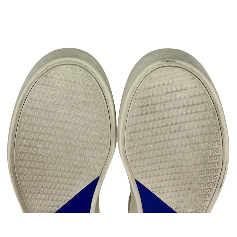 Rothys Womens 8.5 Shoes Birch Stripe Slip On Sneakers Knit Beige Casual Fashion